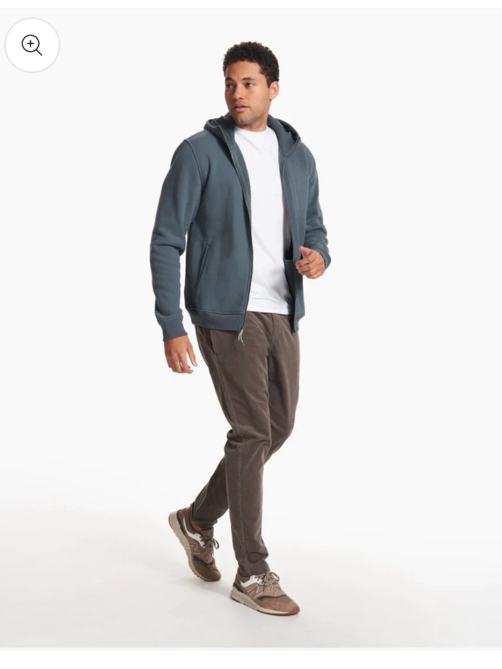 Vuori Men’s Seaside Zip Hoodie Jacket - Color: Lake Blue